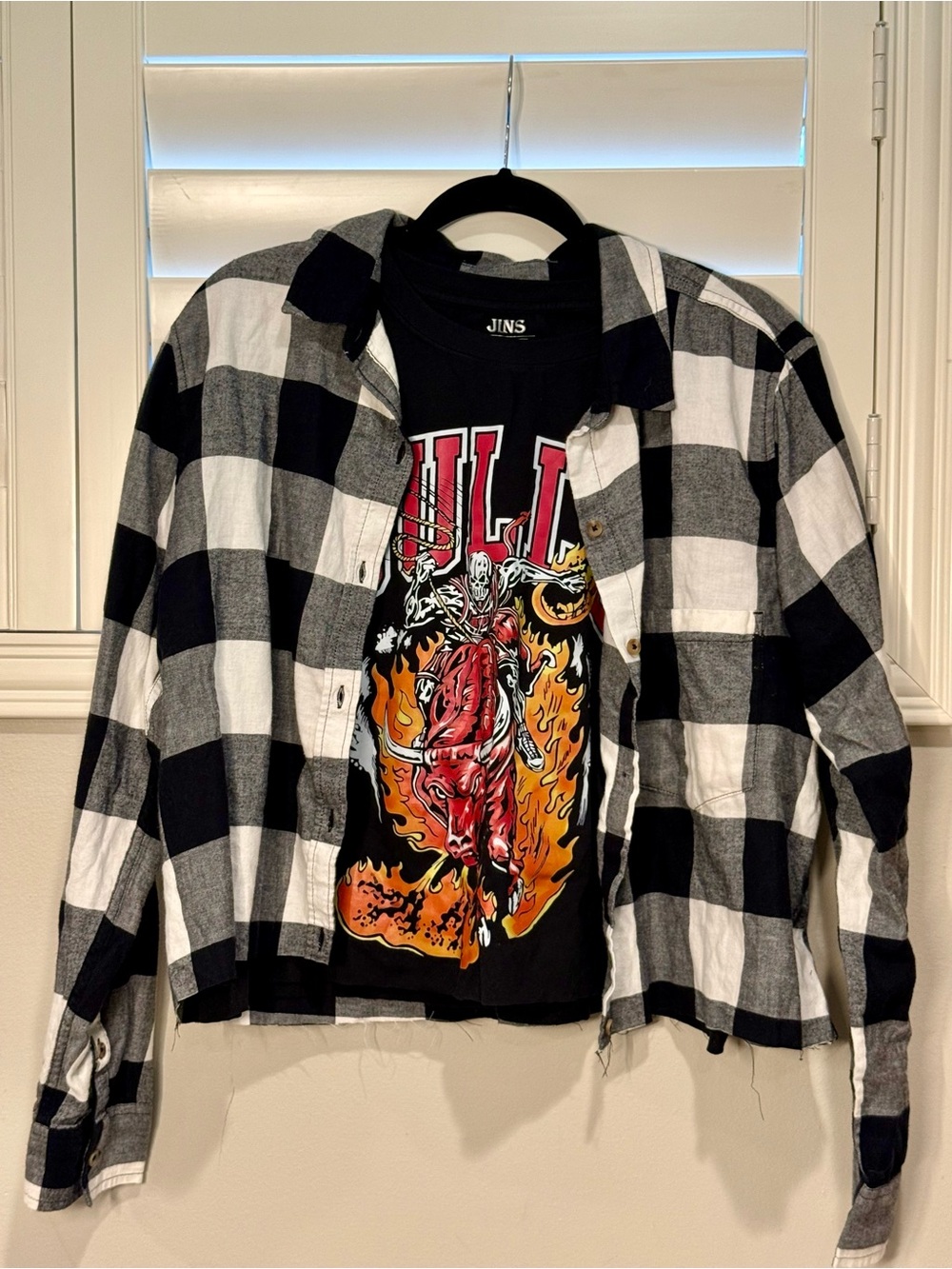 Black & White Buffalo Check Flannel Shirt